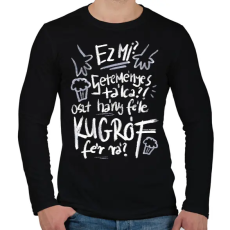 PRINTFASHION Seteményes tálca - Férfi hosszú ujjú póló - Fekete