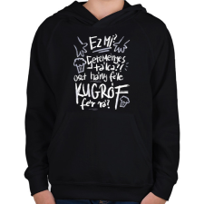 PRINTFASHION Seteményes tálca - Gyerek kapucnis pulóver - Fekete gyerek pulóver, kardigán