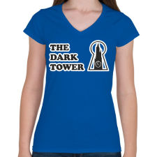 PRINTFASHION setét torony 1 - Női V-nyakú póló - Királykék női póló