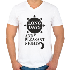 PRINTFASHION Setét torony  - Férfi V-nyakú póló - Fehér férfi póló