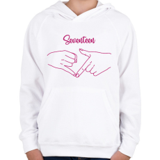 PRINTFASHION Seventeen kezek - Gyerek kapucnis pulóver - Fehér