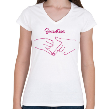 PRINTFASHION Seventeen kezek - Női V-nyakú póló - Fehér női póló