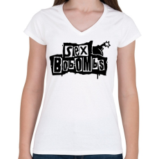 PRINTFASHION Sex Bob-Ombs - Női V-nyakú póló - Fehér