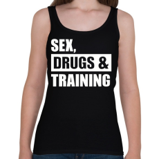 PRINTFASHION Sex, drugs and training - Női atléta - Fekete