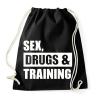 PRINTFASHION Sex, drugs and training - Sportzsák, Tornazsák - Fekete
