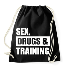 PRINTFASHION Sex, drugs and training - Sportzsák, Tornazsák - Fekete tornazsák