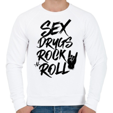 PRINTFASHION Sex, Drugs, Rock 'n Roll - Férfi pulóver - Fehér férfi pulóver, kardigán