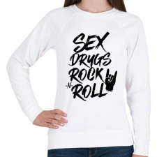 PRINTFASHION Sex, Drugs, Rock 'n Roll - Női pulóver - Fehér női pulóver, kardigán