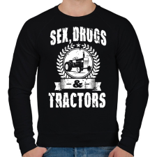 PRINTFASHION sex drugs tractors - Férfi pulóver - Fekete férfi pulóver, kardigán