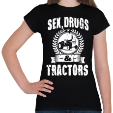 PRINTFASHION sex drugs tractors - Női póló - Fekete