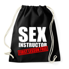PRINTFASHION Sex instructor - First lesson free - Sportzsák, Tornazsák - Fekete tornazsák