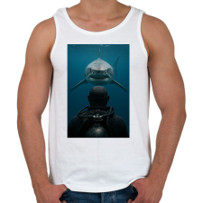 PRINTFASHION Shark - Férfi atléta - Fehér atléta, trikó