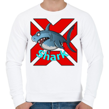 PRINTFASHION shark - Férfi pulóver - Fehér férfi pulóver, kardigán