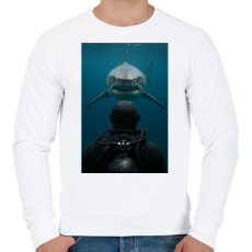 PRINTFASHION Shark - Férfi pulóver - Fehér