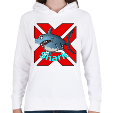 PRINTFASHION shark - Női kapucnis pulóver - Fehér női pulóver, kardigán