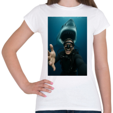 PRINTFASHION Shark - Női póló - Fehér