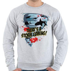 PRINTFASHION Shark tornádó - Férfi pulóver - Sport szürke