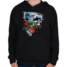 PRINTFASHION Shark tornádó - Gyerek kapucnis pulóver - Fekete