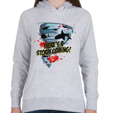 PRINTFASHION Shark tornádó - Női kapucnis pulóver - Sport szürke női pulóver, kardigán