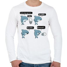 PRINTFASHION SharKAMEHAMEHAA..(A) - Férfi hosszú ujjú póló - Fehér