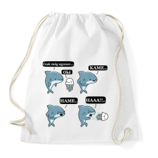 PRINTFASHION SharKAMEHAMEHAA..(A) - Sportzsák, Tornazsák - Fehér tornazsák