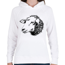 PRINTFASHION Sheep drawing - Női kapucnis pulóver - Fehér női pulóver, kardigán