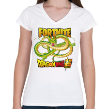 PRINTFASHION Shenron Glider - Fortnite game - Női V-nyakú póló - Fehér női póló