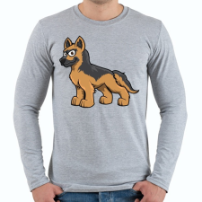 PRINTFASHION Shepherd - Férfi hosszú ujjú póló - Sport szürke férfi póló