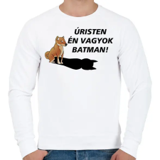 PRINTFASHION Shiba Batman meme - Férfi pulóver - Fehér férfi pulóver, kardigán