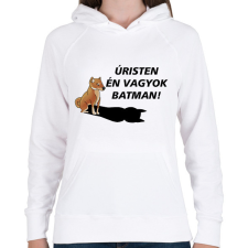PRINTFASHION Shiba Batman meme - Női kapucnis pulóver - Fehér női pulóver, kardigán
