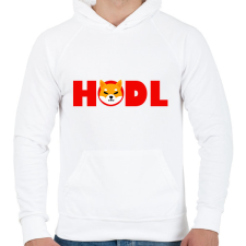 PRINTFASHION Shiba hodl - Férfi kapucnis pulóver - Fehér férfi pulóver, kardigán