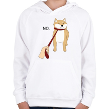 PRINTFASHION Shiba inu NEM sétál - Gyerek kapucnis pulóver - Fehér gyerek pulóver, kardigán