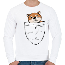 PRINTFASHION Shiba zsebminta - Férfi pulóver - Fehér