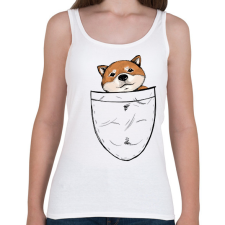 PRINTFASHION Shiba zsebminta - Női atléta - Fehér női trikó