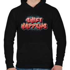 PRINTFASHION shift happens - Férfi kapucnis pulóver - Fekete férfi pulóver, kardigán