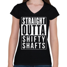 PRINTFASHION SHIFTY SHAFTS - Női V-nyakú póló - Fekete