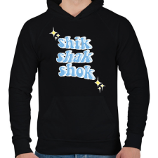 PRINTFASHION Shik Shak Shok - Férfi kapucnis pulóver - Fekete férfi pulóver, kardigán