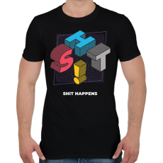 PRINTFASHION SHIT HAPPENS - Férfi póló - Fekete