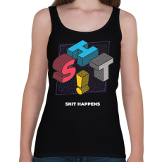 PRINTFASHION SHIT HAPPENS - Női atléta - Fekete