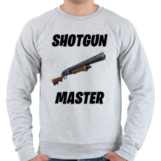 PRINTFASHION Shotgun Master - Fortnite (Fekete) - Férfi pulóver - Sport szürke