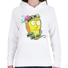 PRINTFASHION Show me - Női kapucnis pulóver - Fehér női pulóver, kardigán