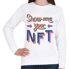 PRINTFASHION Show me your NFT - Női pulóver - Fehér női pulóver, kardigán