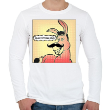 PRINTFASHION Shrek - szamár - Férfi hosszú ujjú póló - Fehér férfi póló