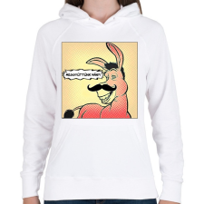 PRINTFASHION Shrek - szamár - Női kapucnis pulóver - Fehér női pulóver, kardigán