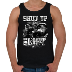 PRINTFASHION Shut up and lift - Férfi atléta - Fekete