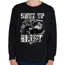 PRINTFASHION Shut up and lift - Gyerek pulóver - Fekete gyerek pulóver, kardigán
