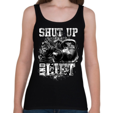 PRINTFASHION Shut up and lift - Női atléta - Fekete