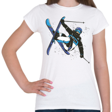 PRINTFASHION Síelés - Női póló - Fehér női póló