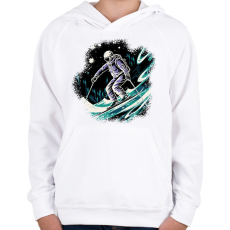PRINTFASHION Síelő - Gyerek kapucnis pulóver - Fehér