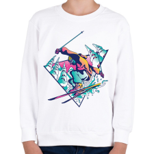 PRINTFASHION Síelő - Gyerek pulóver - Fehér gyerek pulóver, kardigán